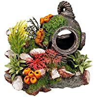 Los mejores  - Nobby Casco con Plantas- Adorno de Acuario 13-5 x 11 x 12 cm